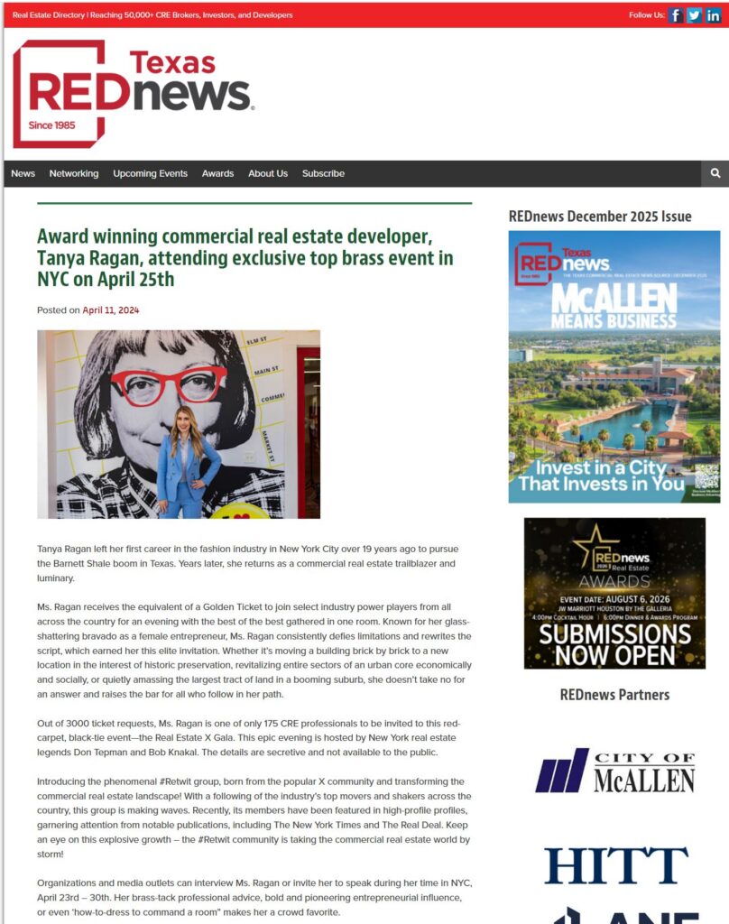 REDNews Texas - Award Winning Commercial Real Estate Developer Tanya Ragan